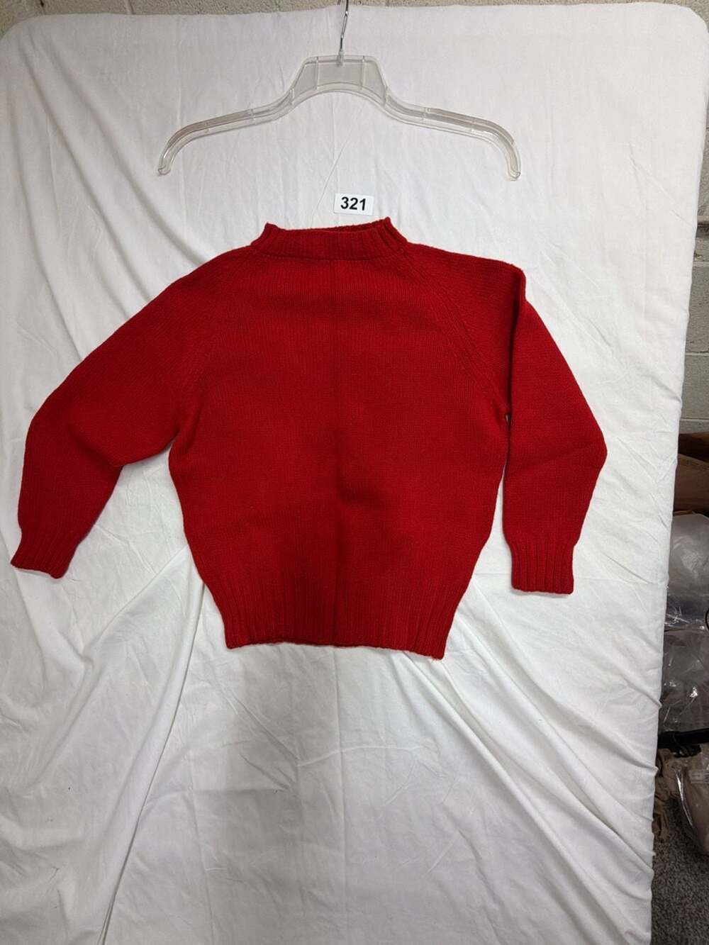 Vintage Pendleton 100% Virgin Wool Red Mock Neck Pullover Sweater Size 40